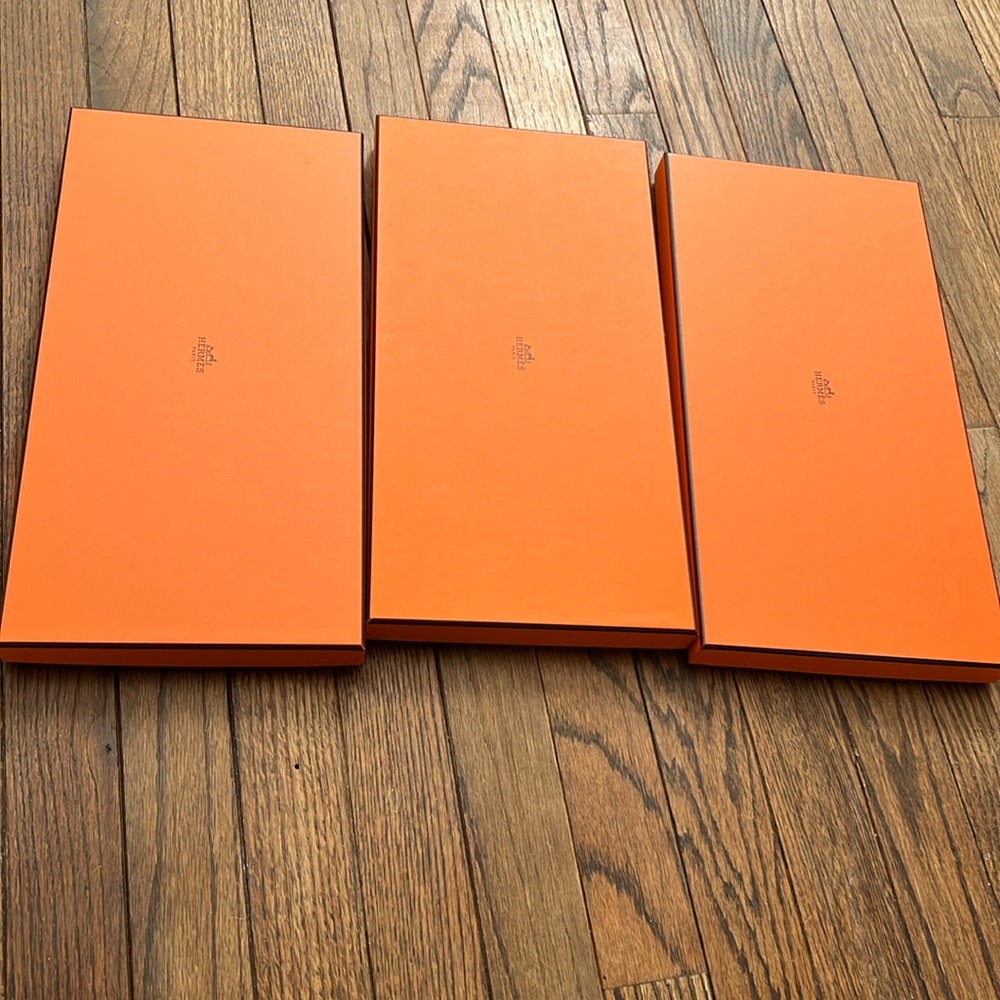 Authentic Hermes scarf boxes for mens and longer lightweight scarves